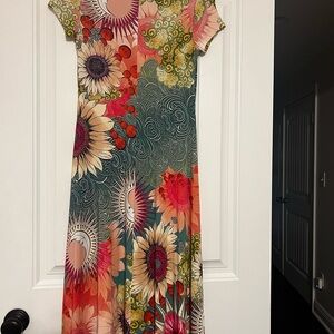 Johnny Was Vibrant Floral Maxi Dress